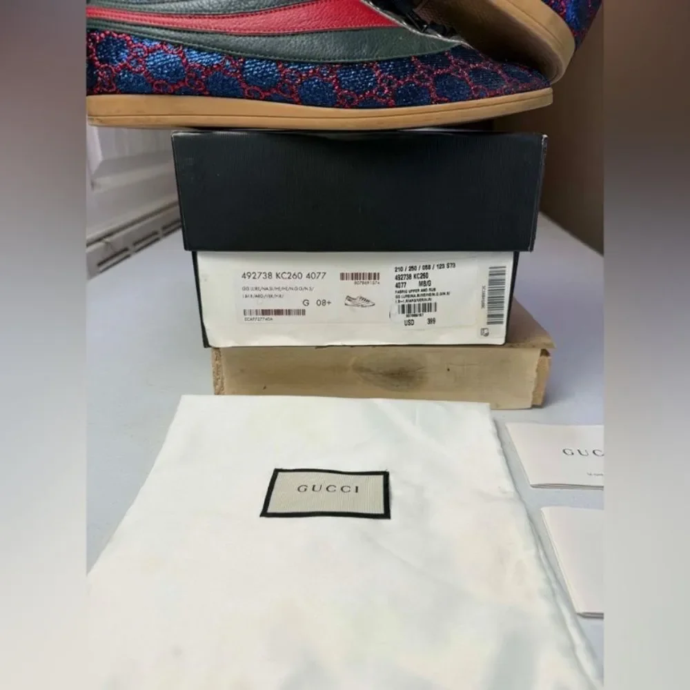 GUCCI Falacer Lurex Low-Top Sneakers Sz 8.5